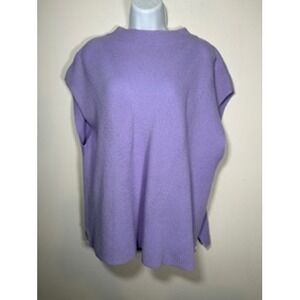 TYLER BOE 100% Cashmere Mock Neck Sleeveless Sweater Size Large Purple Luxury